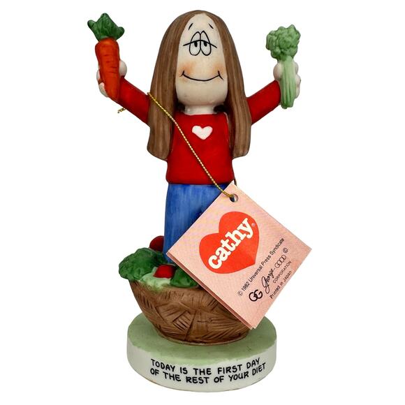 Cathy Guisewite figurine 1982 Today is the First Day of the Rest of Your Diet - Picture 1 of 15